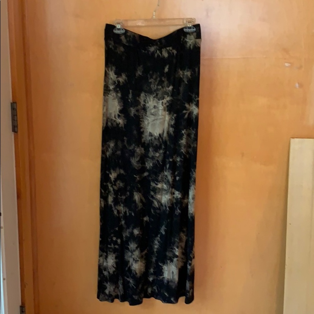 Tie dye boho black/khaki skirt
